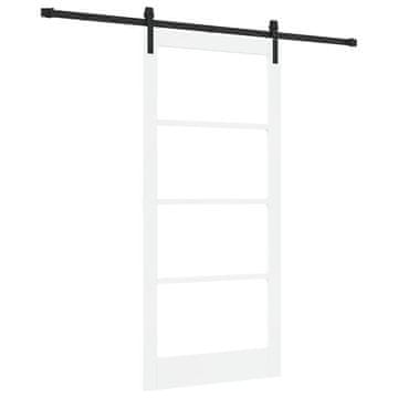 Vidaxl Drsna vrata ORKDAL Bela 93 x 202 cm Trden borov les in steklo