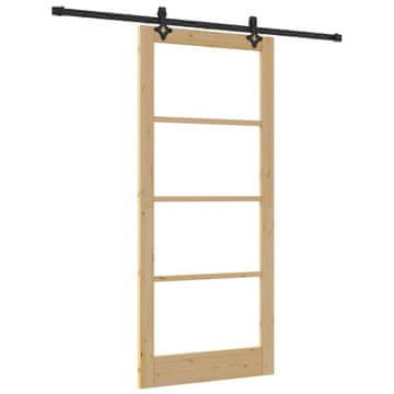 Vidaxl Drsna vrata ORKDAL Naravna in črna 93 x 211 cm