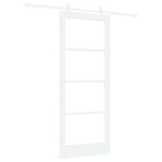 Vidaxl Drsna vrata Bela 83 x 202 cm Trden borov les in steklo