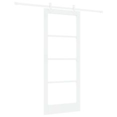 Vidaxl Drsna vrata Bela 83 x 202 cm Trden borov les in steklo
