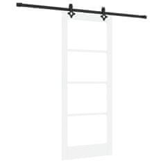 Vidaxl Drsna vrata Bela 83 x 202 cm Trden borov les in steklo