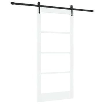 Vidaxl Drsna vrata ORKDAL Bela 93 x 202 cm Trden borov les in steklo