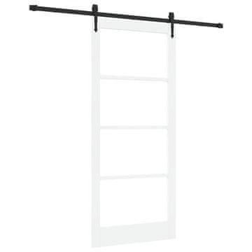 Vidaxl Drsna vrata ORKDAL Bela 93 x 211 cm Trden borov les in steklo