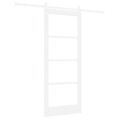 Vidaxl Drsna vrata Bela 83 x 202 cm Trden borov les in steklo