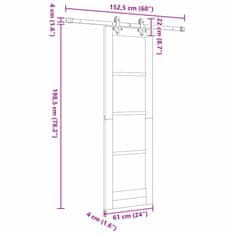 Vidaxl Drsna vrata Bela 61 x 198,5 cm Trden borov les in steklo