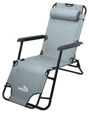 Cattara Cattara SOFA nastavljiv zložljiv kamping ležalnik s polnilom, siv, 200 cm