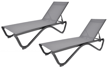 Rojaplast Dvojno Aluminijasto Zložljivo Ležalnik Set ZWL-515, Siva Barva