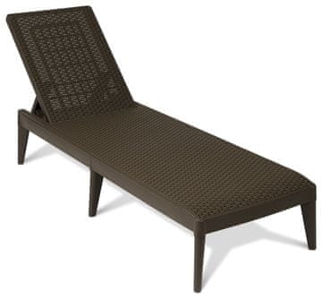 TOOMAX Numeris Rattan Imitacija Plastični Ležalnik za Vrt, Nastavljiv, Rjavi