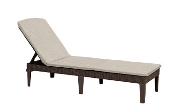 KETER Vrtni ležalnik Keter Jaipur rjav z blazino, zložljiv, nastavljivo naslonjalo