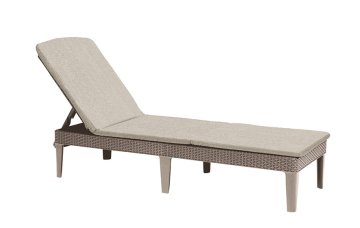 KETER Vrtni ležalnik Keter Jaipur cappuccino z blazino, zložljiv, nastavljivo naslonjalo