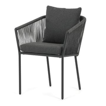 Autronic Vrtni stol z aluminijastim ogrodjem in hitro sušečo tkanino, siv 62×61×78 cm