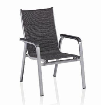 Kettler KETTLER Basic Plus Padded zložljiv aluminijast stol, srebrno/antracit