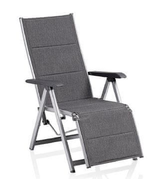 Kettler KETTLER Basic Plus Padded nastavljiv zložljiv aluminijast fotelj, srebrno/antracit