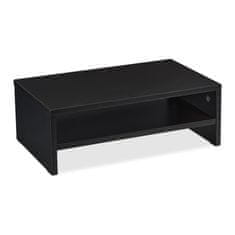 Northix Stojalo za monitor črno jeklo 40x20x10 cm z predalom
