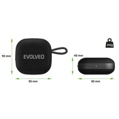 Evolveo Brezžični vodoodporni Bluetooth zvočnik z radiem, črn