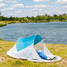 Trizand zložljiv šotor, 220x120x90 cm, bel/moder