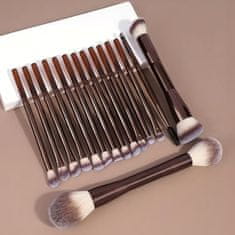 FRILLA® Komplet 20 mehkih kozmetičnih čopičev za ličenje, sintetične ščetine, profesionalni set z torbico | MAKBRUSH