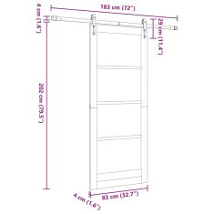 Vidaxl Drsna vrata Bela 83 x 202 cm Trden borov les in steklo