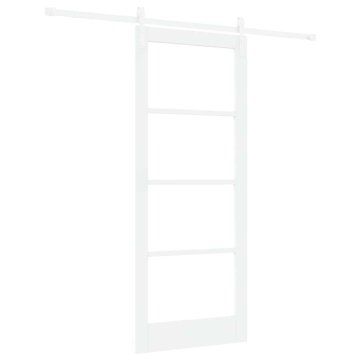 Vidaxl Drsna vrata ORKDAL Bela 83 x 202 cm Trden borov les in steklo
