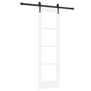 Vidaxl Drsna vrata ORKDAL Bela 61 x 198,5 cm Trden borov les in steklo