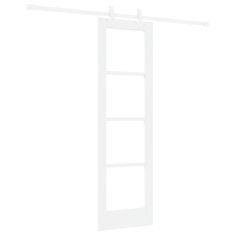 Vidaxl Drsna vrata Bela 61 x 198,5 cm Trden borov les in steklo