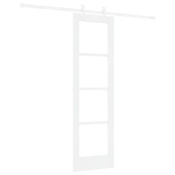 Vidaxl Drsna vrata Bela 61 x 198,5 cm Trden borov les in steklo
