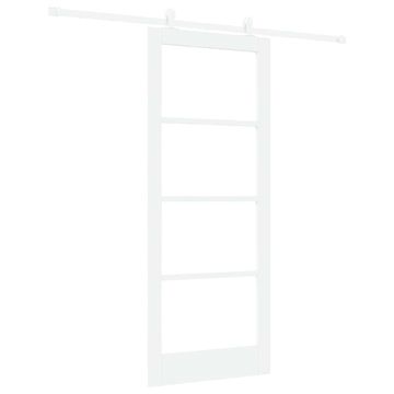 Vidaxl Drsna vrata ORKDAL Bela 83 x 202 cm Trden borov les in steklo