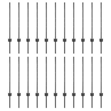 Vidaxl Steber ograje. 22 szt. Siva 120 cm Jeklo