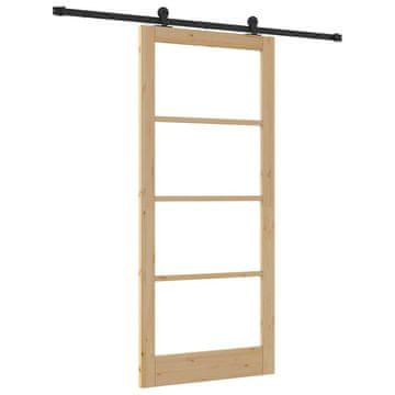 Vidaxl Drsna vrata ORKDAL Naravna in črna 93 x 211 cm