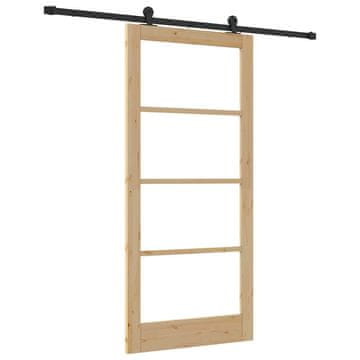 Vidaxl Drsna vrata ORKDAL Naravna in črna 93 x 202 cm