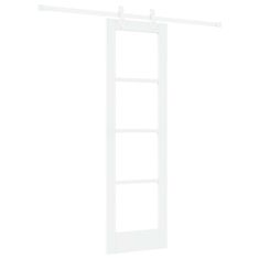 Vidaxl Drsna vrata Bela 61 x 198,5 cm Trden borov les in steklo