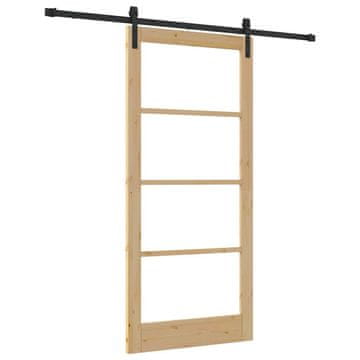 Vidaxl Drsna vrata ORKDAL Naravna in črna 93 x 202 cm