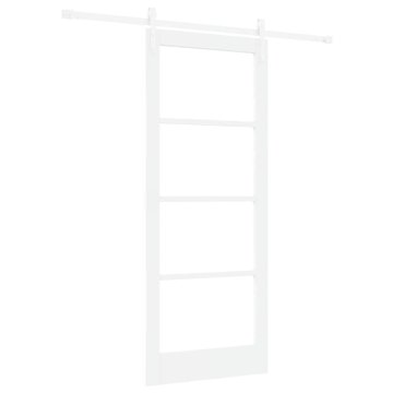 Vidaxl Drsna vrata ORKDAL Bela 83 x 202 cm Trden borov les in steklo