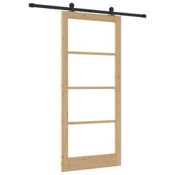 Vidaxl Drsna vrata ORKDAL Naravna in črna 93 x 211 cm