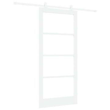 Vidaxl Drsna vrata ORKDAL Bela 93 x 202 cm Trden borov les in steklo