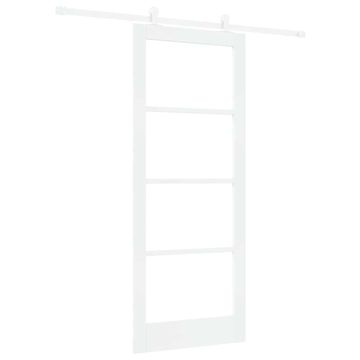 Vidaxl Drsna vrata ORKDAL Bela 83 x 202 cm Trden borov les in steklo