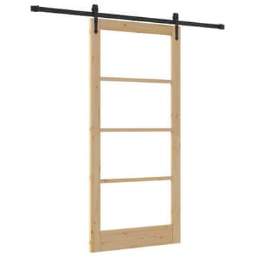 Vidaxl Drsna vrata Naravna in črna 93 x 202 cm