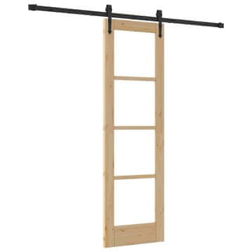 Vidaxl Drsna vrata Naravna in črna 61 x 198,5 cm