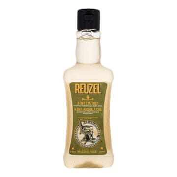 Reuzel 3 in 1 Tea Tree vlažilen in pomirjajoči šampon, balzam in gel za prhanje za moške