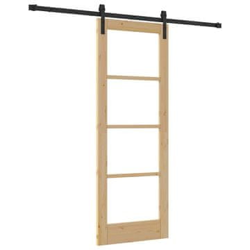 Vidaxl Drsna vrata ORKDAL Naravna in črna 73,5 x 198,5 cm