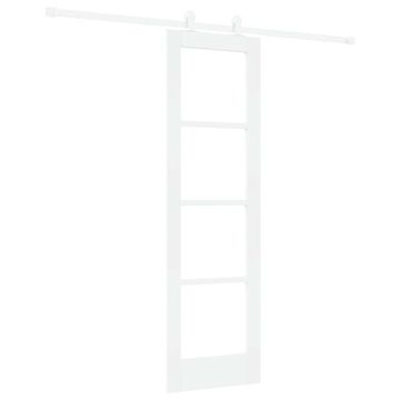 Vidaxl Drsna vrata ORKDAL Bela 61 x 198,5 cm Trden borov les in steklo