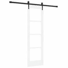Vidaxl Drsna vrata Bela 61 x 198,5 cm Trden borov les in steklo