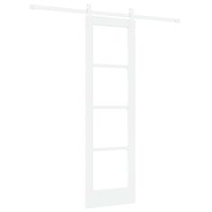 Vidaxl Drsna vrata Bela 61 x 198,5 cm Trden borov les in steklo