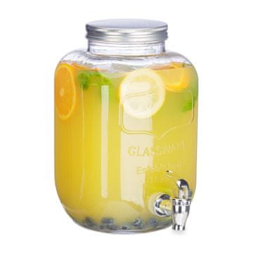 Northix Posoda za pijačo 5 l steklena z pipico retro dizajn