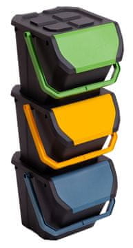 eoshop Komplet 3 zabojnikov FRIDA za ločevanje odpadkov 3x 25 L