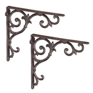 Northix Nosilci za police vintage lito železo baročni dizajn set 2