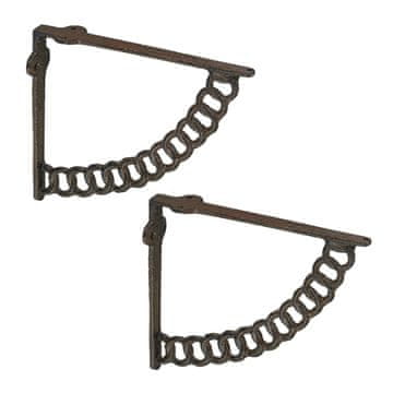 Northix Litoželezni nosilci za police verižni dizajn set 2 kos