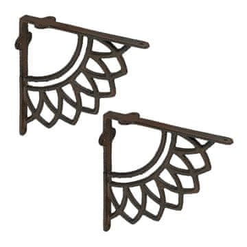 Northix Nosilci za police mandala lito železo set 2 nosilci