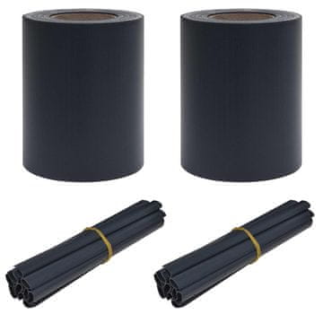 Vidaxl Zasloni za vrtno zasebnost 2 szt. Temno siva 35 x 0,19 m PVC