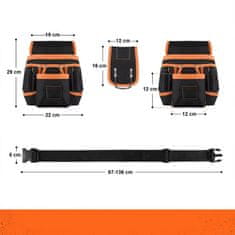 MG Tool Belt pas za orodje, črn
